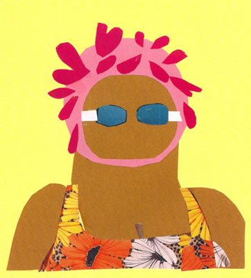 Tant in zwempak, Boek illustratie van Jacqueline Wassen
